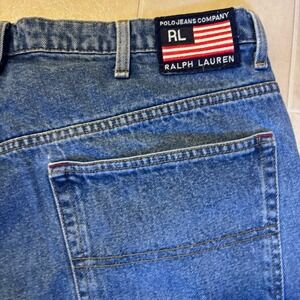 Ralph Lauren Polo Jeans Button Jean Shorts Size 40 American Flag Label